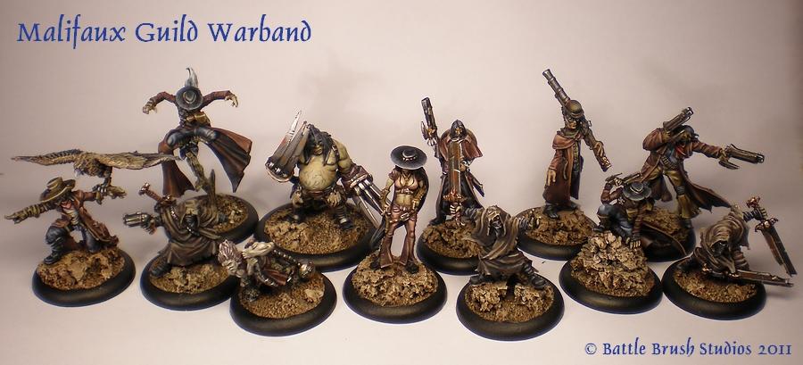Malifaux: Guild Run Them Down Miniature Set – 32mm Scale, Unpainted, Requires Assembly (23114)